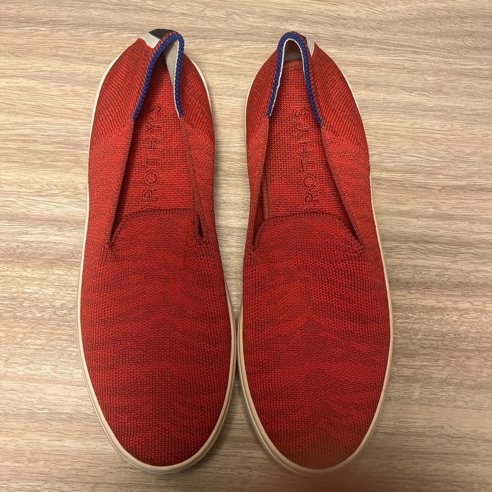 Rothys Womens Sneakers 6 Red Tiger Print Sneakers Slip On Casual Retired Knit
